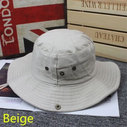 Chapeau De Randonnée En Coton Pour Hommes,Casquettes Safari,Chapeau Anderboonie Militaire,Casquette De Pêche Et De Chasse,Chapeau De Soleil D'été Pour Hommes,E27 - Type Beige