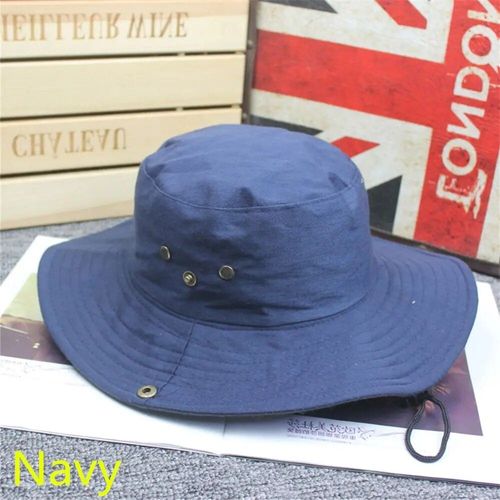 Chapeau De Randonnée En Coton Pour Hommes,Casquettes Safari,Chapeau Anderboonie Militaire,Casquette De Pêche Et De Chasse,Chapeau De Soleil D'été Pour Hommes,E27 - Type Navy Blue