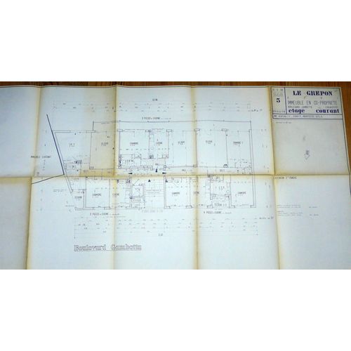 Chambéry, Plan D'un Appartement, Immeuble "Le Grepon" Boulevard Gambetta, Mai 1963