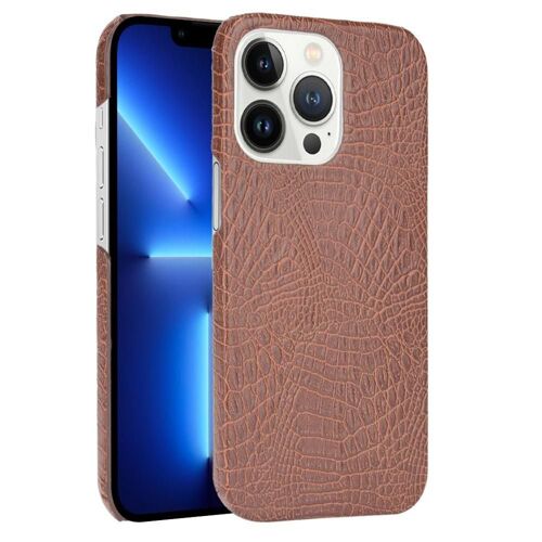 Classique Élégant Étui Pour Iphone 13 Pro Max Housse De Protection Anti Éraflure Mode Classique D'alligator Compatibilité - Le Brun