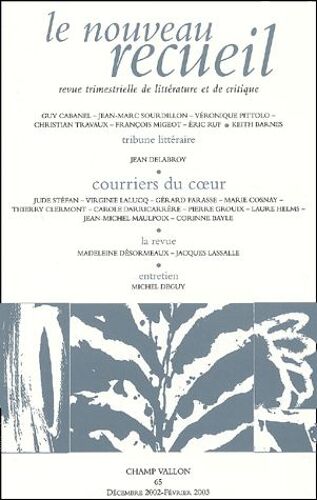 Le Nouveau Recueil N° 65 / Décembre 2002-Février 2003