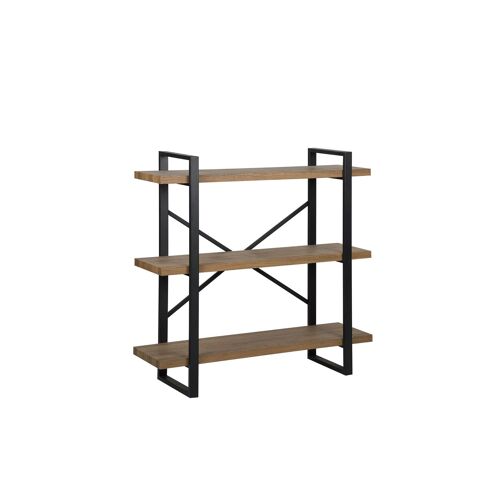 Bibliothèque 3 Étagères Bois Foncé Timber