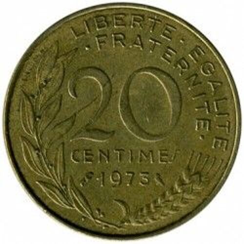 France : 20 Centimes Marianne De Dieudonné Et Lagriffoul De 1973