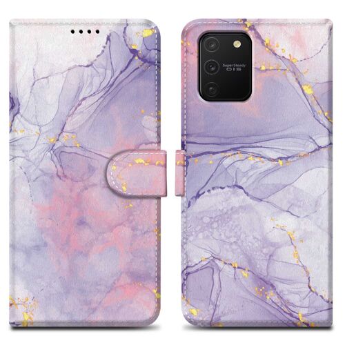 Cadorabo Housse compatible avec - Design Marbre Rose Lilas No. 5 - Étui de protection avec fermeture magnétique, fonction de support et compartiment pour carte