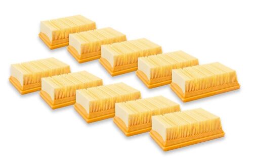 vhbw Lot de 10x filtres plissé plat compatible avec Kärcher MV6 P Premium Renovation Kit, WD4 Car Kit, WD4 Premium aspirateur - Élément filtrant