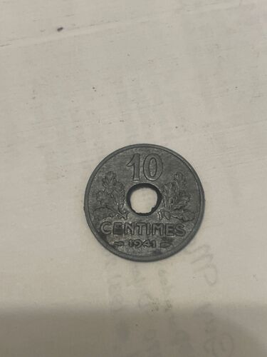 Pièces De Collection 10 Centimes De 1941 En Zinc