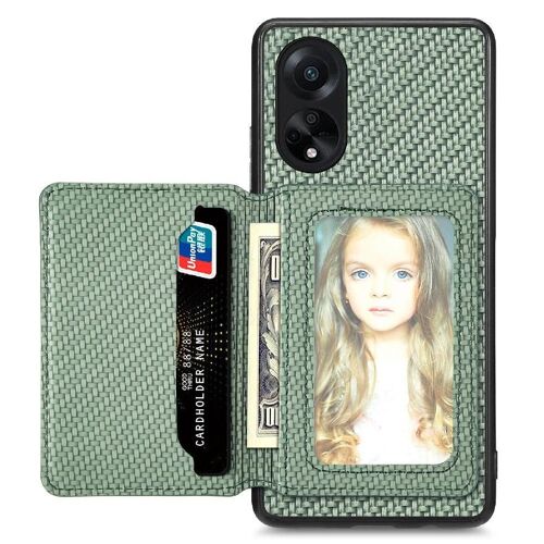 Étui Pour Oppo A98 Sécurité Complète De La Caméra Fonction De Support Support De Carte Magnétique Blocage Rfid - Vert