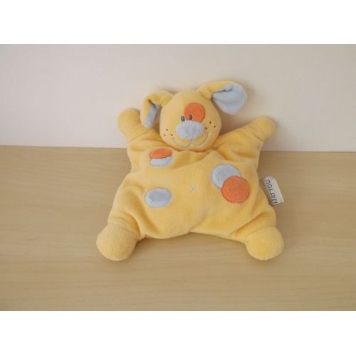 Doudou Chien Jaune Bleu Orange Nattou