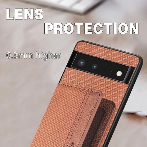 Étui Pour Google Pixel 6 Blocage Rfid Support De Carte Magnétique Sécurité Complète De La Caméra Fonction De Support - Le Brun