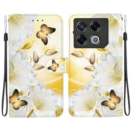 Étui Pour Infinix Gt 20 Pro 5g Fleur Papillon Peinte Portefeuille Fentes Pour Cartes Fermeture Magnétique Cuir Pu - C7