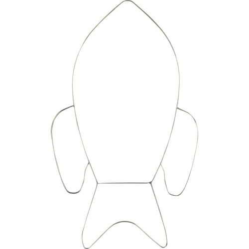 Support Déco Fusée En Métal Argenté 20 Cm