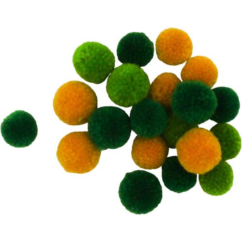 Pompon Rond En Laine Camaieu Vert 20 Pièces