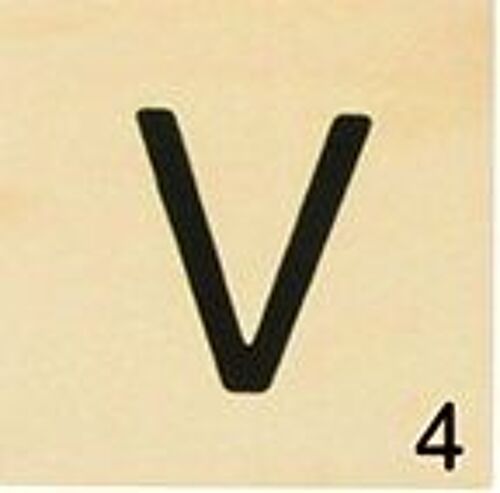 Grande Lettre En Bois Façon Scrabble 10 Cm Lettre V