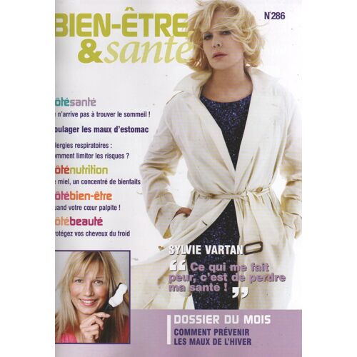Bien Etre Et Santé N° 286 Sylvie Vartan Couverture