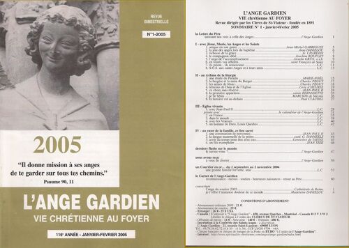 L'ange Gardien, Vie Chrétienne Au Foyer N° 1-2005