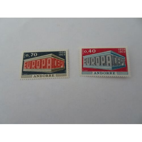 Andorre Timbres Europa 1969 N° 194, 195 Neufs
