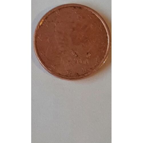 Rare Pièce De 1 Centime D'euros Italie 2000 Très Fauté