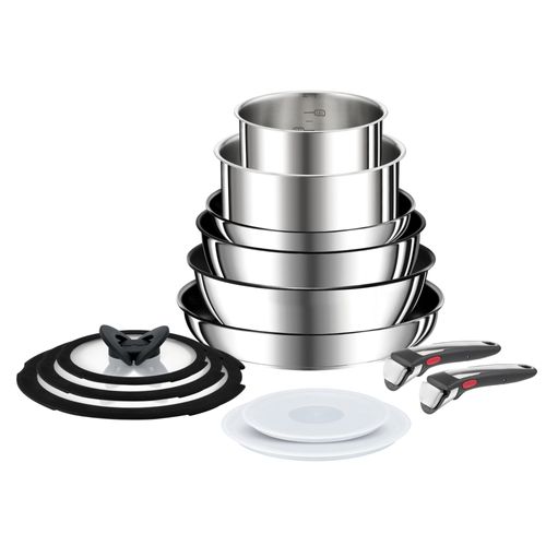 Tefal L9749432 Ingenio Préférence, Batterie De Cuisine 13pcs, Inox, Antiadhésif,