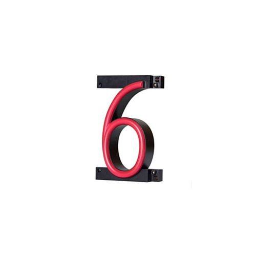 Nombre Led Neon 6 Largeur 90mm Hauteur 161mm Contexte 38mm