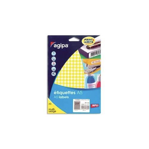 Etui De 2940 Pastilles Jaune Diamètre 8 Mm Agipa