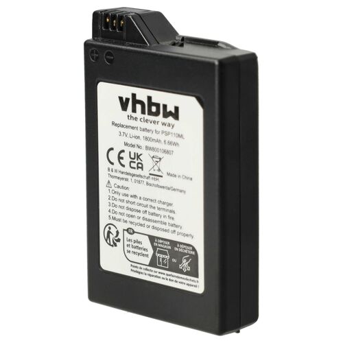 vhbw Batterie compatible avec Sony Playstation Portable PSP-1010 console de jeux (1800mAh, 3,7V, Li-ion)