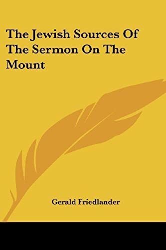 The Jewish Sources Of The Sermon On The Mount