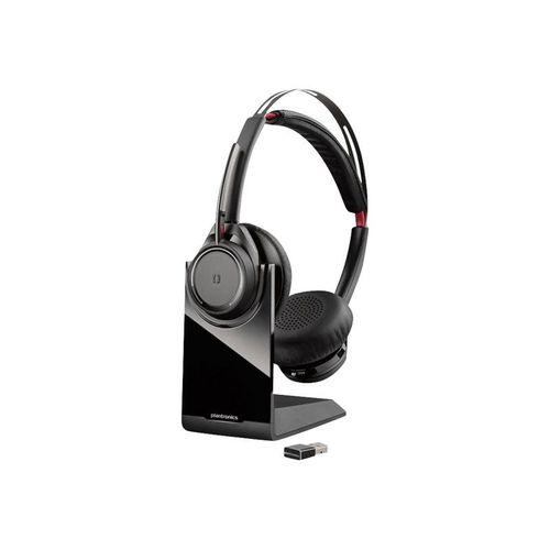 Poly Voyager Focus UC B825 - Micro-casque - sur-oreille - Bluetooth - sans fil - Suppresseur de bruit actif - USB-A via adaptateur Bluetooth - version standard UC