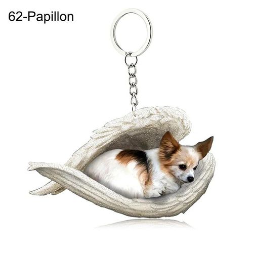 Pendentif Ange Endormi Pour Chien Et Chat,Porte-Clés Pour Animaux De Compagnie,Porte-Clés Pour Animaux De Compagnie,Clé De Sac,Cadeau De Bijoux Pour Femmes Et Filles,68 Styles,1 Pc - Type 62-Papillon