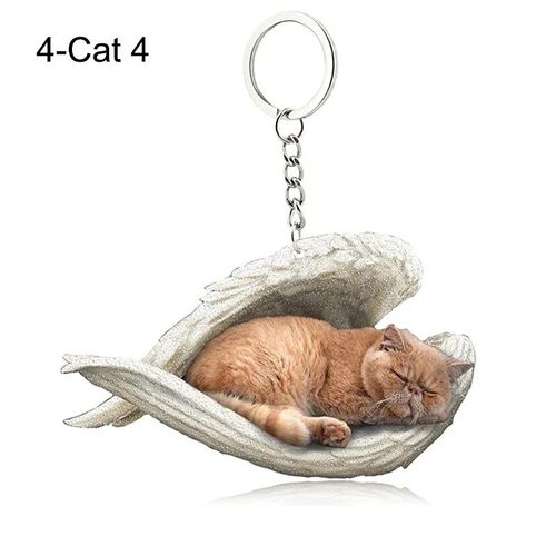 Pendentif Ange Endormi Pour Chien Et Chat,Porte-Clés Pour Animaux De Compagnie,Porte-Clés Pour Animaux De Compagnie,Clé De Sac,Cadeau De Bijoux Pour Femmes Et Filles,68 Styles,1 Pc - Type 4-Cat