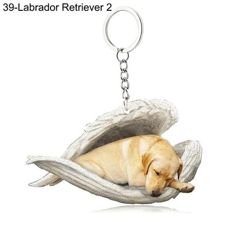 Pendentif Ange Endormi Pour Chien Et Chat,Porte-Clés Pour Animaux De Compagnie,Porte-Clés Pour Animaux De Compagnie,Clé De Sac,Cadeau De Bijoux Pour Femmes Et Filles,68 Styles,1 - Type 39-Labrador 2