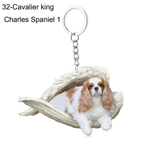 Pendentif Ange Endormi Pour Chien Et Chat,Porte-Clés Pour Animaux De Compagnie,Porte-Clés Pour Animaux De Compagnie,Clé De Sac,Cadeau De Bijoux Pour Femmes Et Filles,68 Styles,1 - Type 32-Spaniel 1
