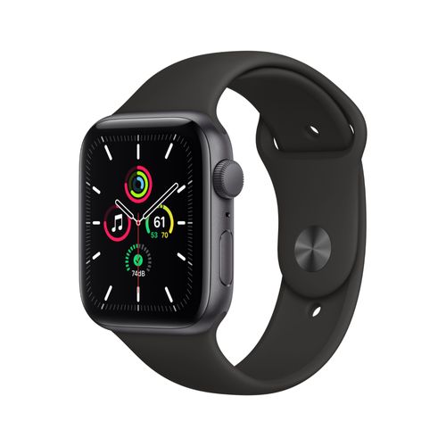 Apple Watch SE (GPS) - Boitier 44 mm aluminium gris avec bracelet sport noir
