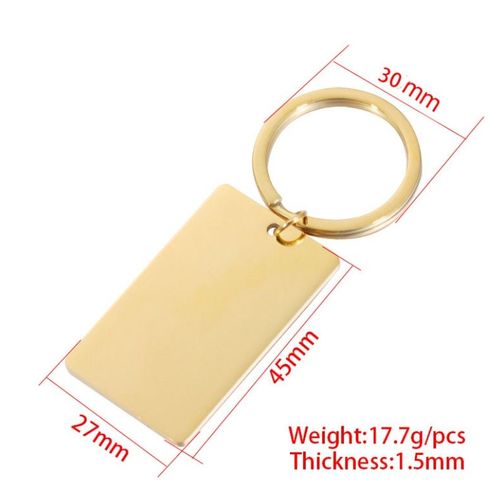 Jomirror-Porte-Clés Carré En Acier Inoxydable Poli Pour Femme,Porte-Clés Vierge,Bande,Bricolage,Porte-Clés Exécutif,Cadeaux,1pc #S2