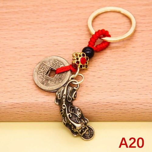Porte-Clés En Laiton Feng Shui Chinois,Pièces Antiques,Bonne Fortune,Gourde Solide,Richesse,Succès,Bijoux,60 Styles - Type 1pc #Q2