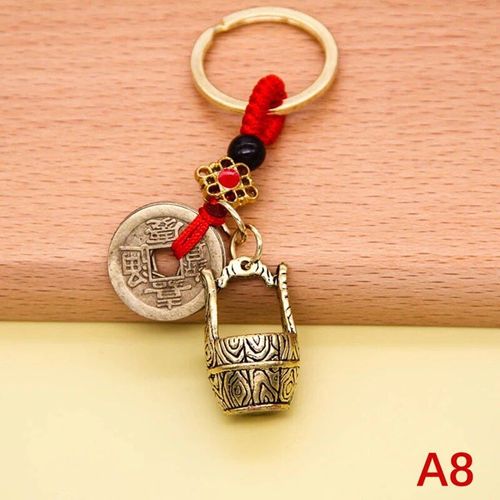 Porte-Clés En Laiton Feng Shui Chinois,Pièces Antiques,Bonne Fortune,Gourde Solide,Richesse,Succès,Bijoux,60 Styles - Type 1pc #U2