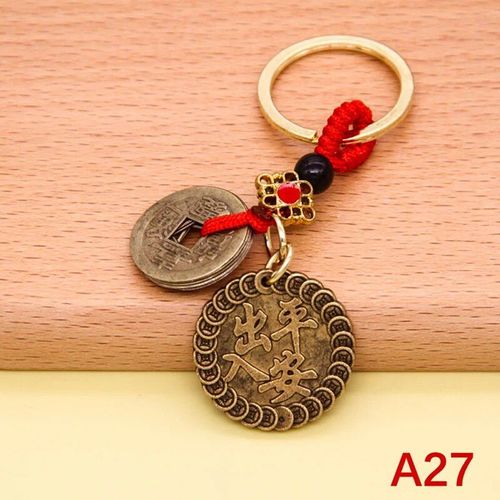 Porte-Clés En Laiton Feng Shui Chinois,Pièces Antiques,Bonne Fortune,Gourde Solide,Richesse,Succès,Bijoux,60 Styles - Type 1pc #L2