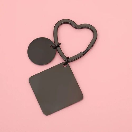 Jomirror-Porte-Clés Carré En Acier Inoxydable Poli Pour Femme,Porte-Clés Vierge,Bande,Bricolage,Porte-Clés Exécutif,Cadeaux,1pc #A2