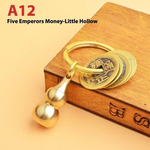 Porte-Clés En Laiton Feng Shui Chinois,Pièces Antiques,Bonne Fortune,Gourde Solide,Richesse,Succès,Bijoux,60 Styles - Type 1pc #A2