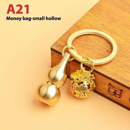 Porte-Clés En Laiton Feng Shui Chinois,Pièces Antiques,Bonne Fortune,Gourde Solide,Richesse,Succès,Bijoux,60 Styles - Type 1pc #X