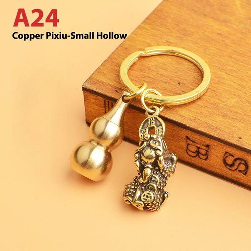 Porte-Clés En Laiton Feng Shui Chinois,Pièces Antiques,Bonne Fortune,Gourde Solide,Richesse,Succès,Bijoux,60 Styles - Type 1pc #R