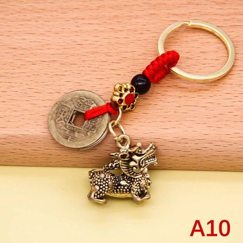 Porte-Clés En Laiton Feng Shui Chinois,Pièces Antiques,Bonne Fortune,Gourde Solide,Richesse,Succès,Bijoux,60 Styles - Type 1pc #W2