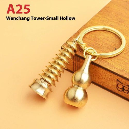 Porte-Clés En Laiton Feng Shui Chinois,Pièces Antiques,Bonne Fortune,Gourde Solide,Richesse,Succès,Bijoux,60 Styles - Type 1pc #T