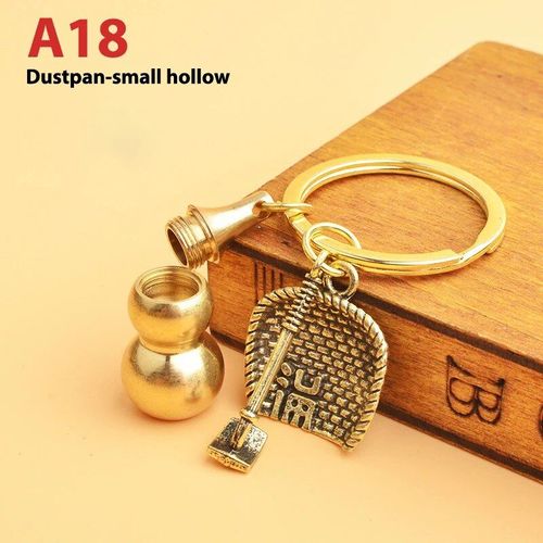 Porte-Clés En Laiton Feng Shui Chinois,Pièces Antiques,Bonne Fortune,Gourde Solide,Richesse,Succès,Bijoux,60 Styles - Type 1pc #Y