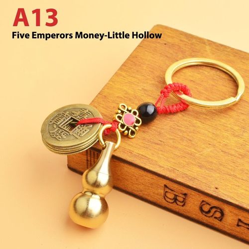 Porte-Clés En Laiton Feng Shui Chinois,Pièces Antiques,Bonne Fortune,Gourde Solide,Richesse,Succès,Bijoux,60 Styles - Type 1pc #B2