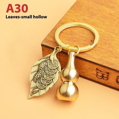 Porte-Clés En Laiton Feng Shui Chinois,Pièces Antiques,Bonne Fortune,Gourde Solide,Richesse,Succès,Bijoux,60 Styles - Type 1pc #Q