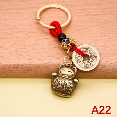 Porte-Clés En Laiton Feng Shui Chinois,Pièces Antiques,Bonne Fortune,Gourde Solide,Richesse,Succès,Bijoux,60 Styles - Type 1pc #R2