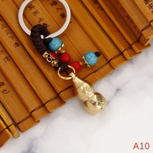 Porte-Clés En Laiton Feng Shui Chinois,Pièces Antiques,Bonne Fortune,Gourde Solide,Richesse,Succès,Bijoux,60 Styles - Type 1pc #B