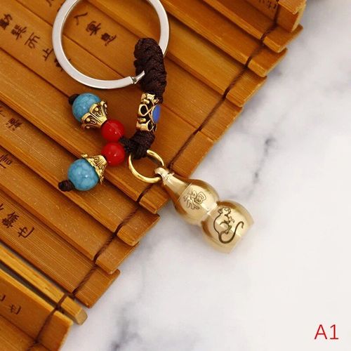 Porte-Clés En Laiton Feng Shui Chinois,Pièces Antiques,Bonne Fortune,Gourde Solide,Richesse,Succès,Bijoux,60 Styles - Type 1pc #G