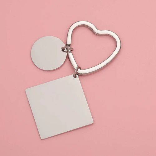 Jomirror-Porte-Clés Carré En Acier Inoxydable Poli Pour Femme,Porte-Clés Vierge,Bande,Bricolage,Porte-Clés Exécutif,Cadeaux,1pc #C2