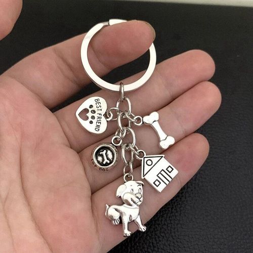 Clé En Alliage De Patte De Chien Sophia Pour Femme,Porte-Clés De Sac Pour Fille,Pendentif À Breloque,Accessoires De Bijoux,Cadeau Pour Amoureux Des Chiens,1pc - Type Silver #A
